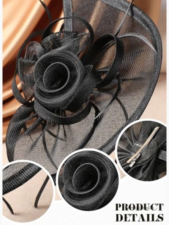 Feather Fascinator Hat with Hair Clip for Tea Party main image 6